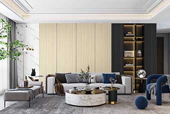 本溪轻奢风格-客厅